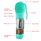 3-in-1 Portable Dog Water Bottle & Food Dispenser – Leak-Proof Travel Bowl for Hiking