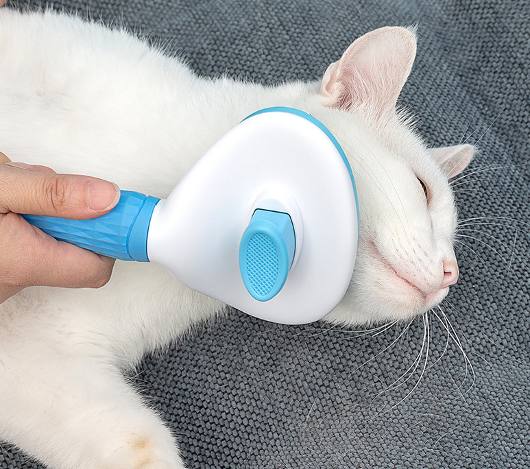 Self-Cleaning Cat Grooming Comb – One-Button Deshedding Brush for Short & Long Hair