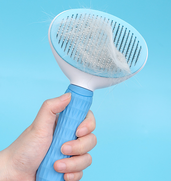Self-Cleaning Cat Grooming Comb – One-Button Deshedding Brush for Short & Long Hair