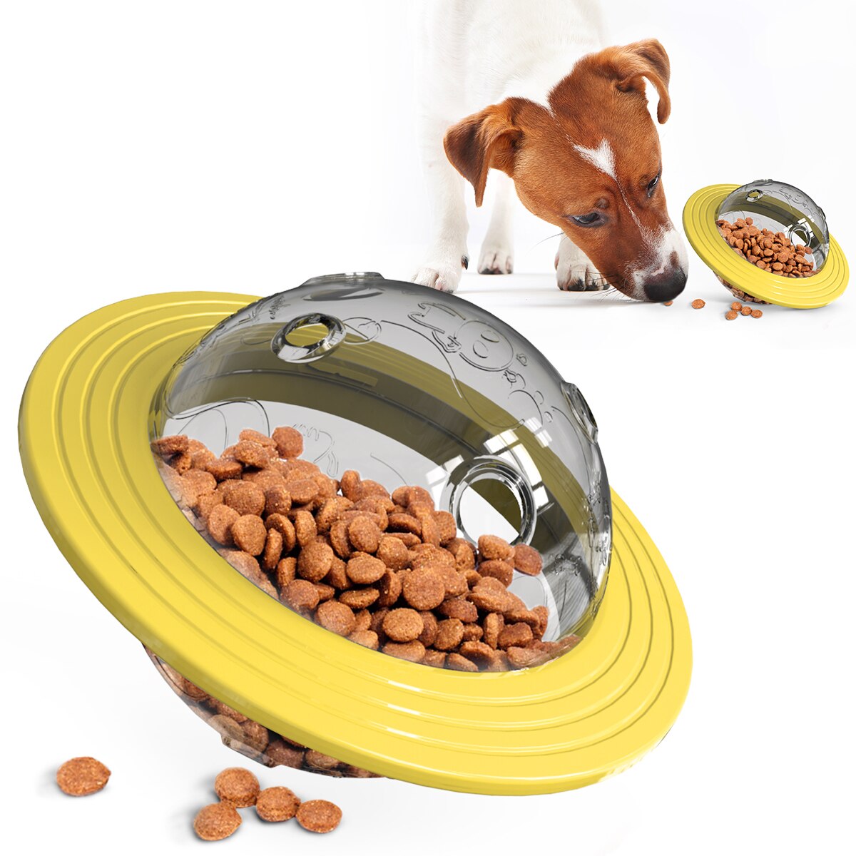 Bite-Resistant Dog Frisbee – Rotating Disc Fetch Toy for Outdoor Play & Training