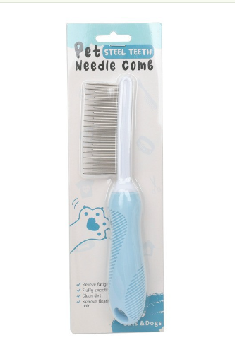 Pet Grooming Needle Comb – Detangling Rake for Dogs & Cats, Removes Loose Fur & Mats