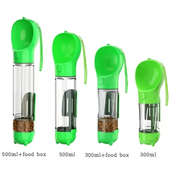 3-in-1 Portable Dog Water Bottle & Food Dispenser – Leak-Proof Travel Bowl for Hiking