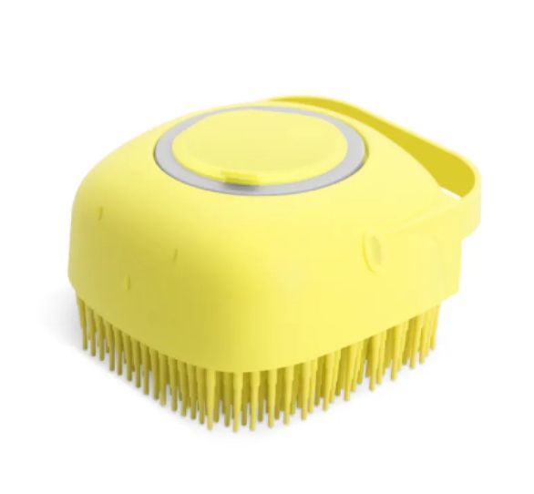 Pet Shampoo Brush & Massage Comb – Silicone Bath Scrubber for Dogs & Cats