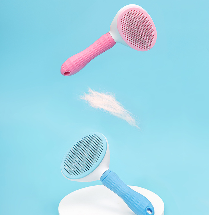 Self-Cleaning Cat Grooming Comb – One-Button Deshedding Brush for Short & Long Hair