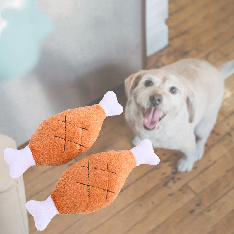 Bite-Resistant Chicken Leg Dog Toy – Interactive Chew & Fetch Toy for Puppies & Dogs