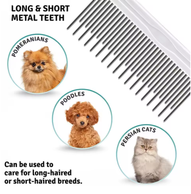 Pet Grooming Needle Comb – Detangling Rake for Dogs & Cats, Removes Loose Fur & Mats