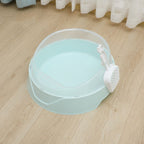 Large Semi-Enclosed Cat Litter Box – Hooded Privacy Pan with Scoop, Easy to Clean
