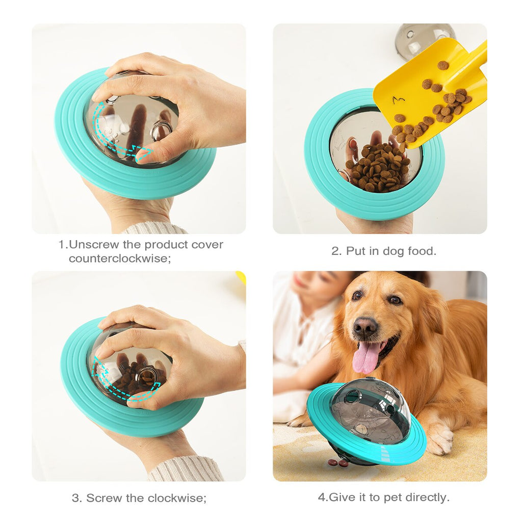 Bite-Resistant Dog Frisbee – Rotating Disc Fetch Toy for Outdoor Play & Training