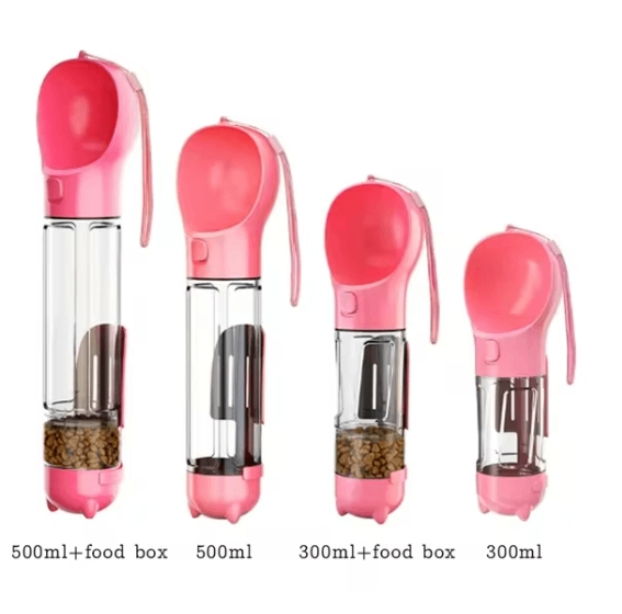 3-in-1 Portable Dog Water Bottle & Food Dispenser – Leak-Proof Travel Bowl for Hiking