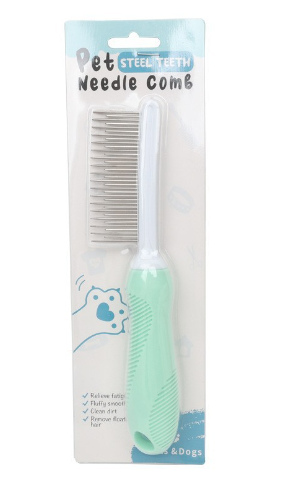 Pet Grooming Needle Comb – Detangling Rake for Dogs & Cats, Removes Loose Fur & Mats